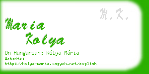 maria kolya business card