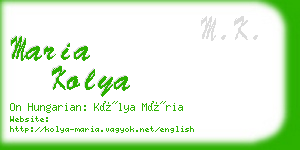 maria kolya business card